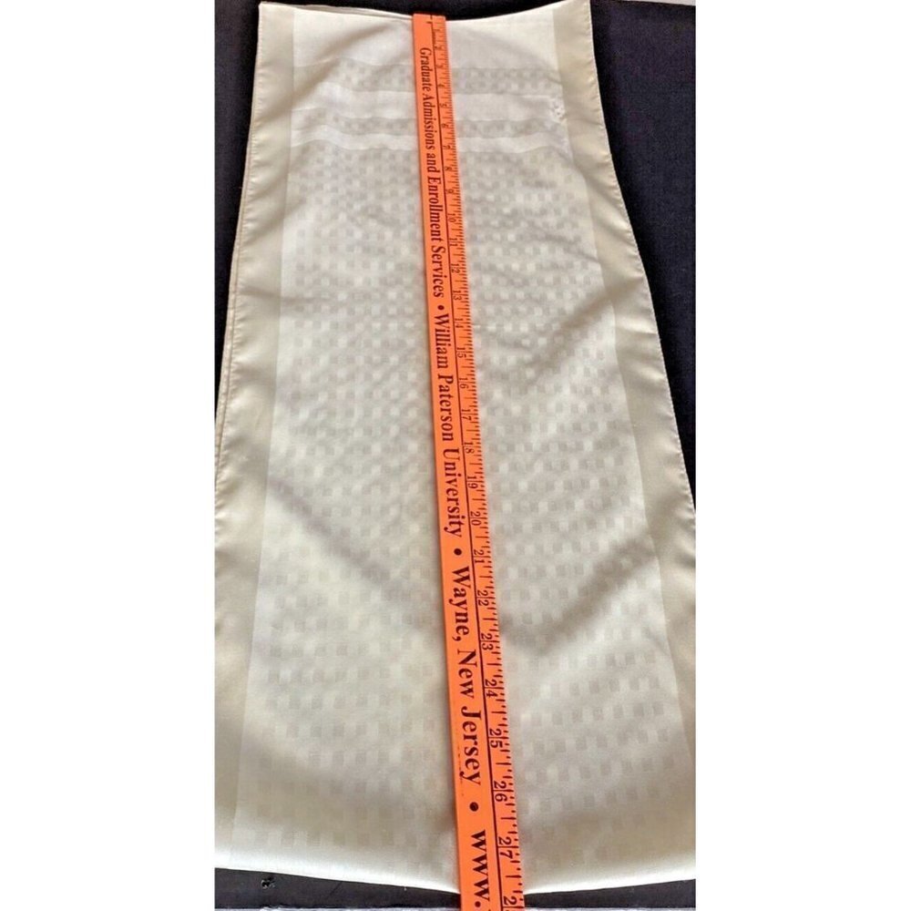 Women’s Scarf Cream Geometric Border Long Rectangle Lightweight Casual Vintage - Picture 7 of 16